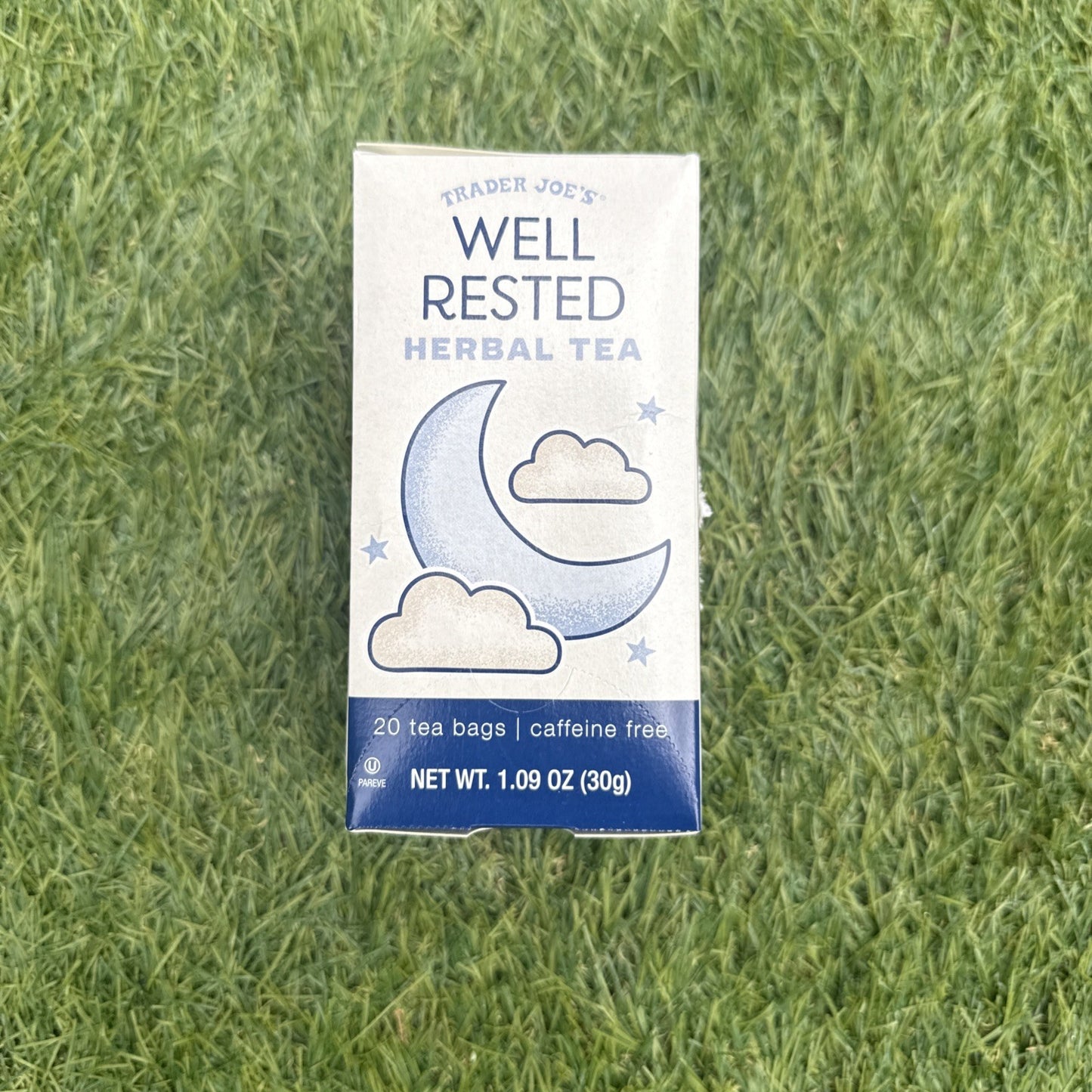TRADER JOE'S WELL RESTED HERBAL TEA 20 bags CAFFEINE FREE 1 Box Ships Fast