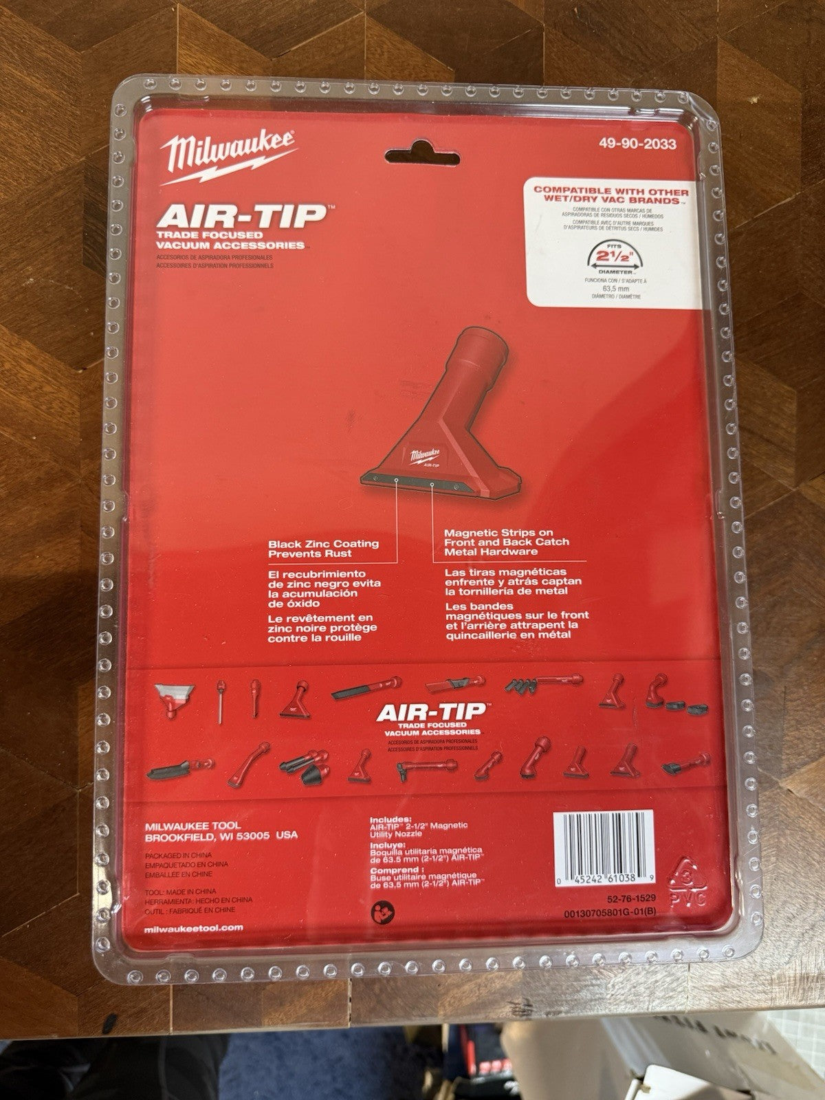 Milwaukee 49-90-2033 AIR-TIP 2.5" Magnetic Utility Nozzle – Wet/Dry Vacuum Attac