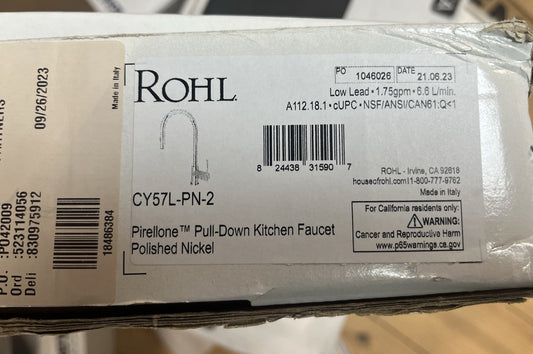 Rohl CY57L-STN-2 Pull-Down FAUCETS, 0-in L x 1.7-in W x 16-in H, Satin Nickel