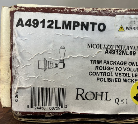 Rohl Palladian Diverter Trim | Single Handle | Polished Nickel | A4812LMPNTO