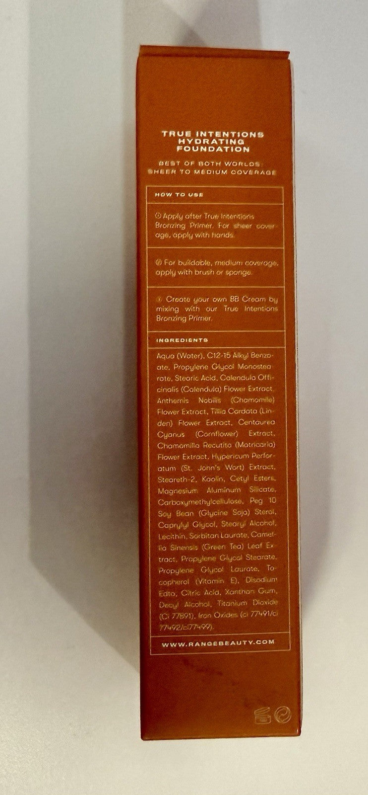 Range Beauty True Intentions Hydrating Foundation - Dune-  Skin Centered Make-up