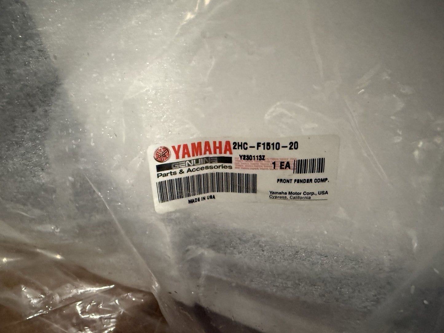 Yamaha OEM 2HC-F1510-20-00 Front Fender Comp for UTV ATV – New