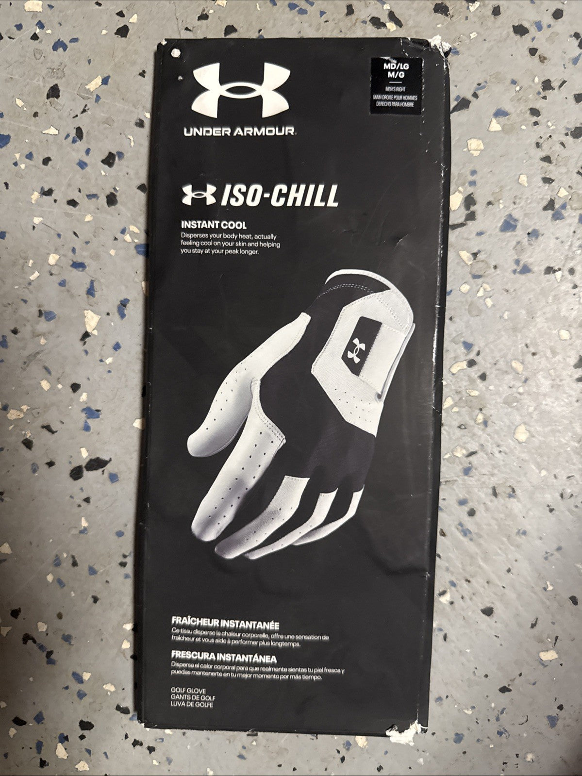 Under Armour Iso-Chill Golf Glove Right Hand Medium Black/White Breathable Grip