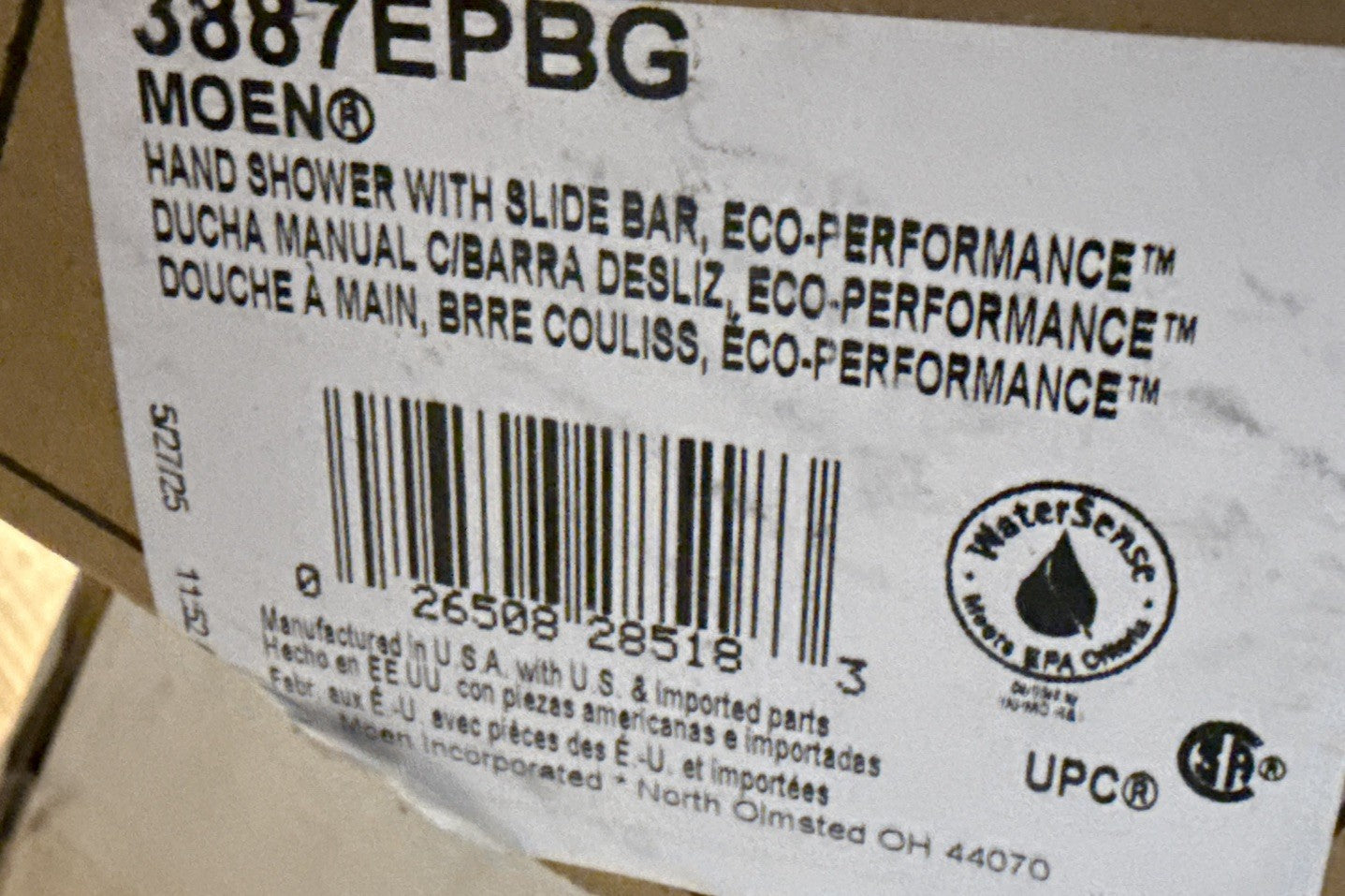 Moen 3887EPBG Eco-Performance Hand Shower with Slide Bar Brushed Gold