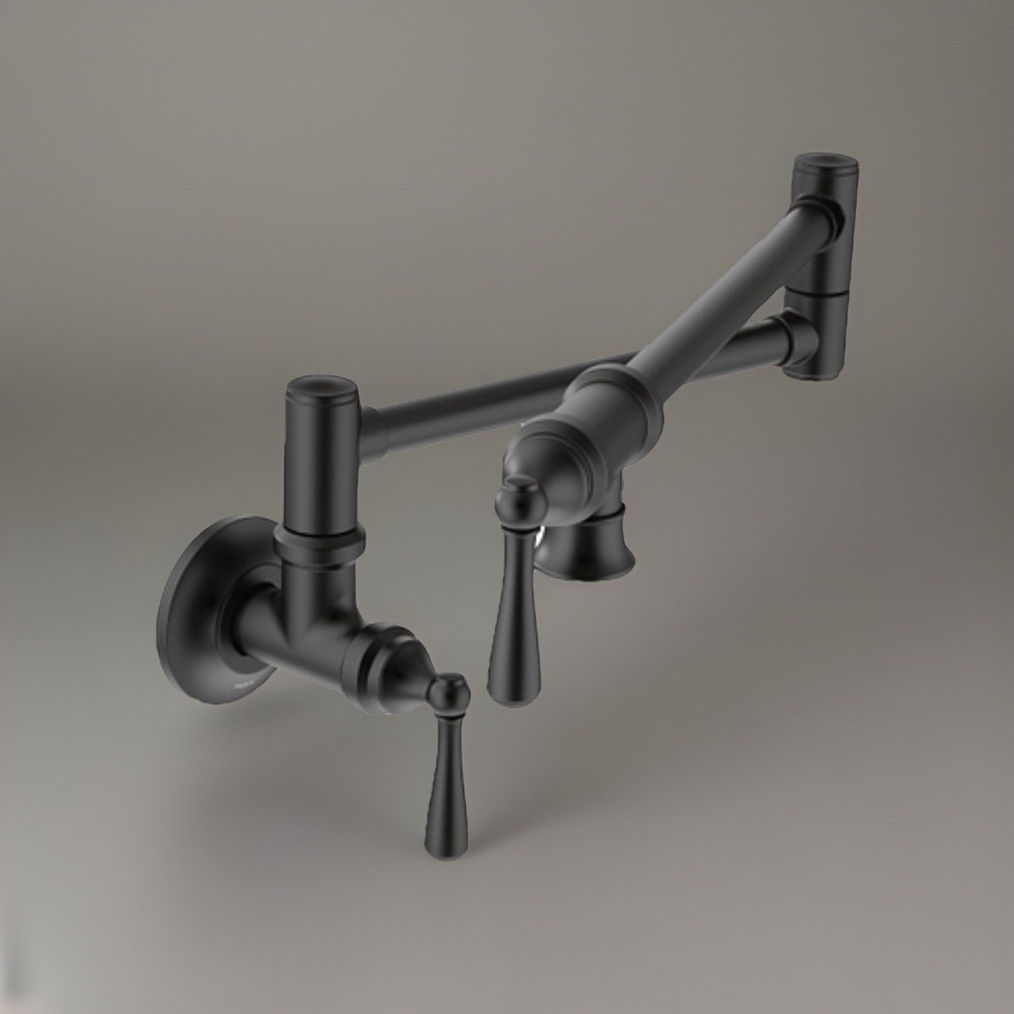 Moen S664BL Pot Filler Faucet Double Handle Wall Mount Matte Black