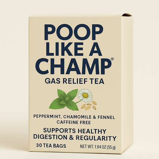 Poop Like A Champ Gas Relief Tea- Peppermint, Chamomile & Fennel - 30 Teabags