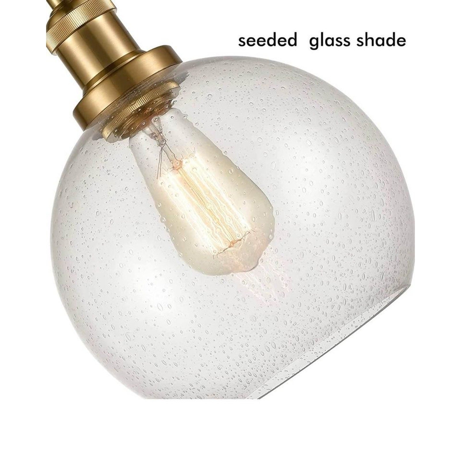 YuBole Modern Brass Seeded Glass Pendant Golden Finish