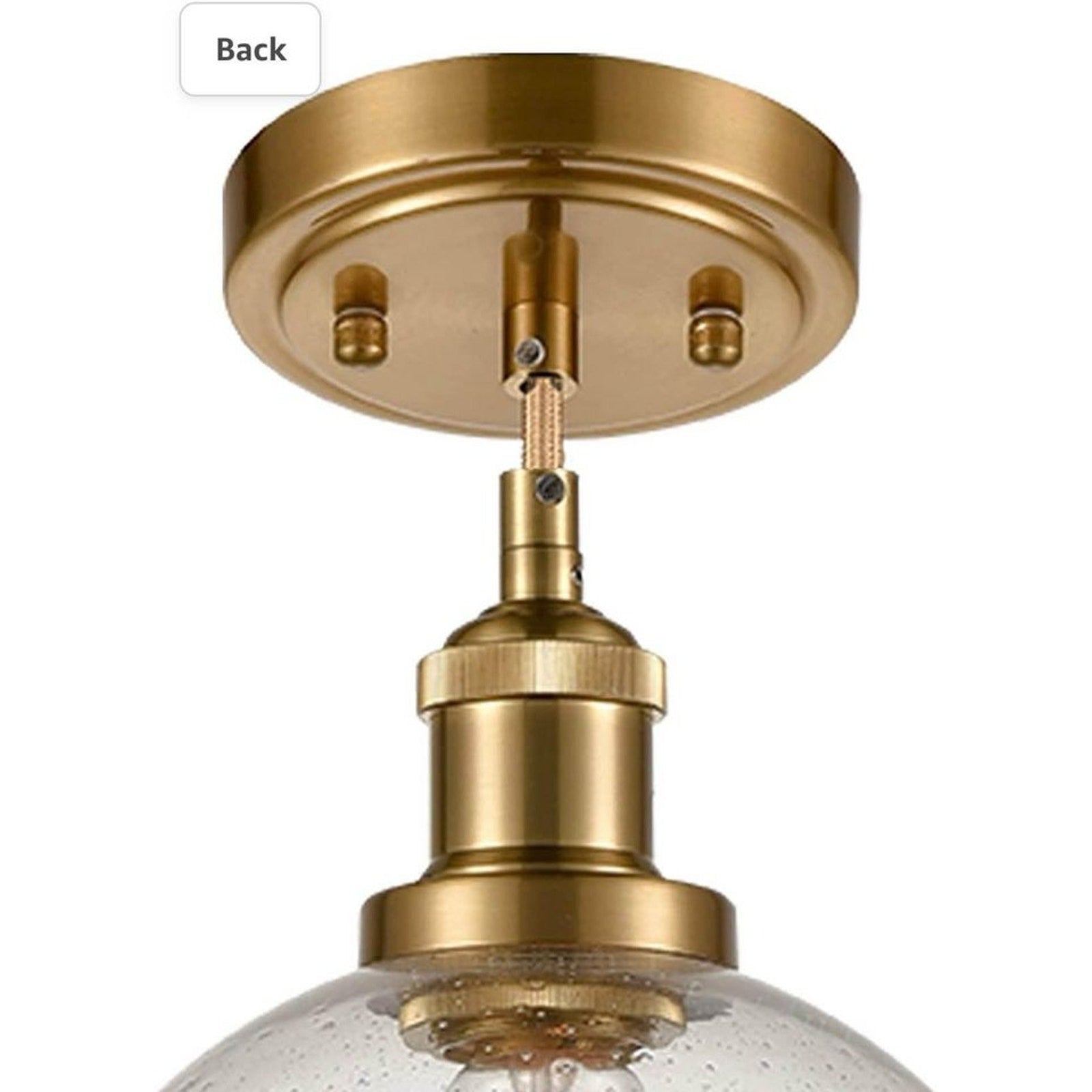 YuBole Modern Brass Seeded Glass Pendant Golden Finish