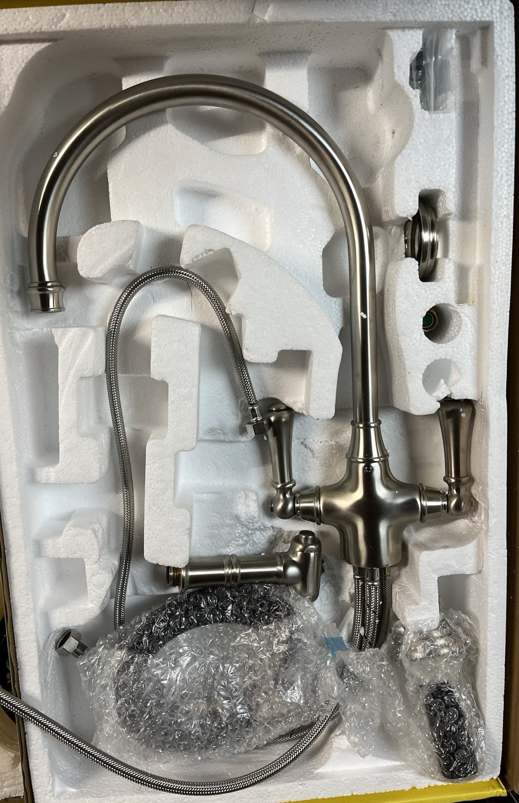 Perrin & Rowe U.4710STN Georgian Era Two-Handle Kitchen Faucet w/ Side Spray, SN