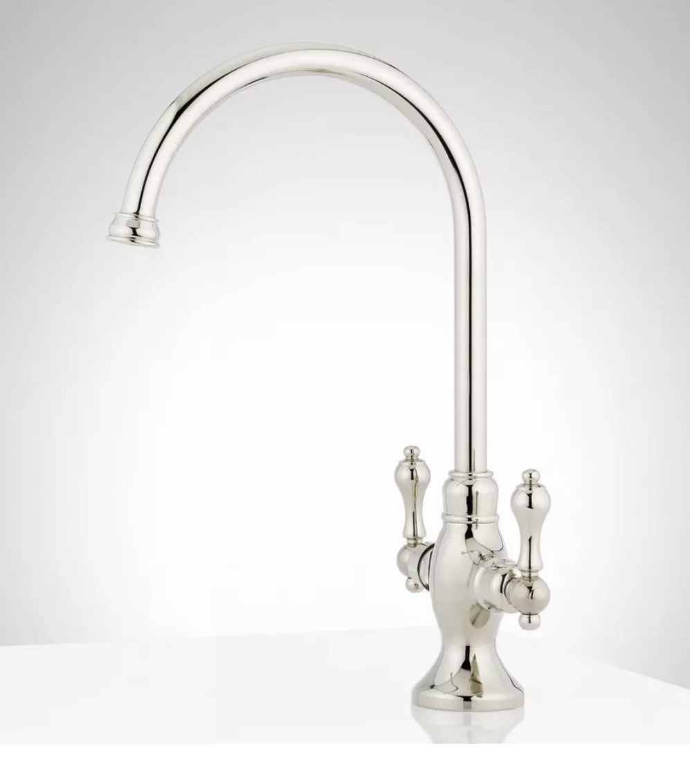 Signature Hardware Isabel Single-Hole Gooseneck Bar Faucet - Polished Chrome