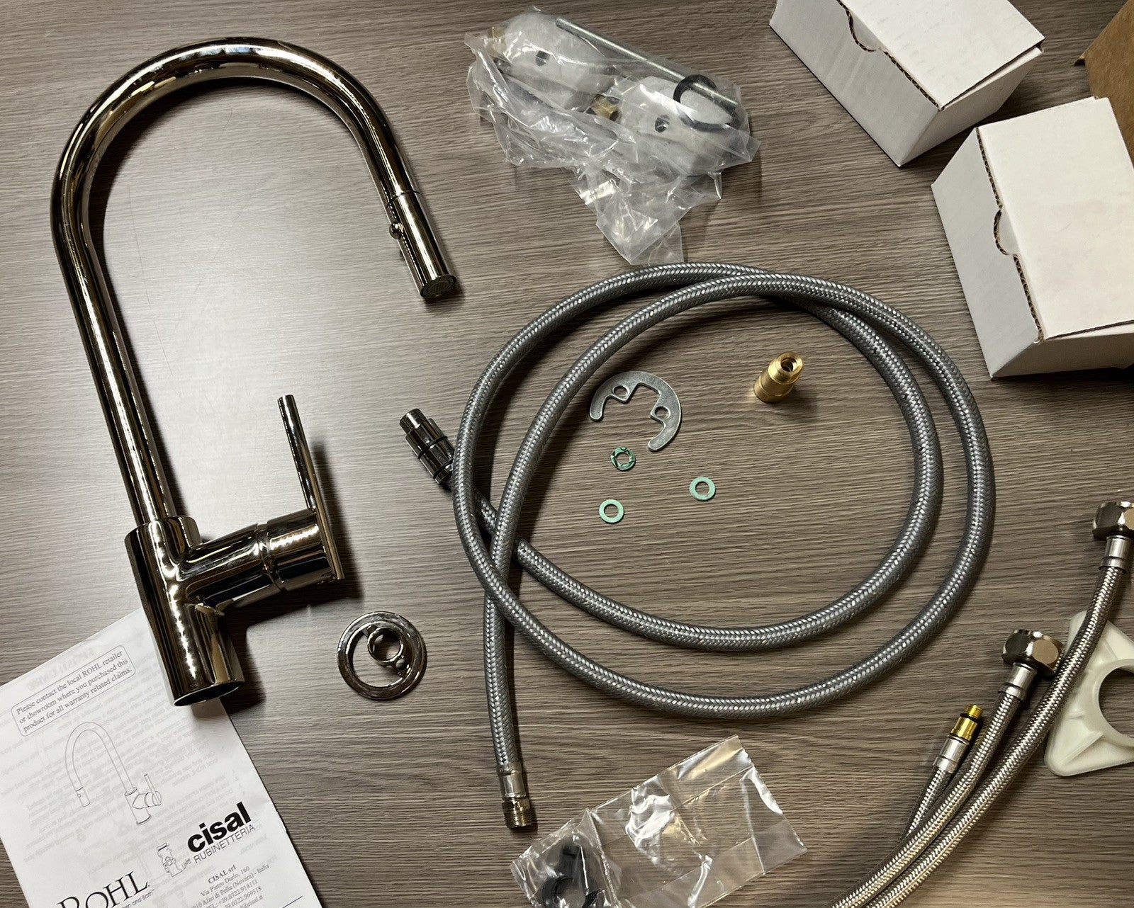 Rohl CY57L-PN2 Pirellone Single Hole Pull-Down Kitchen Faucet – Satin Nickel Fin