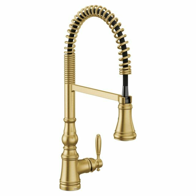 Moen Weymouth S73104BG Pulldown Spring Kitchen Faucet Brushed Gold