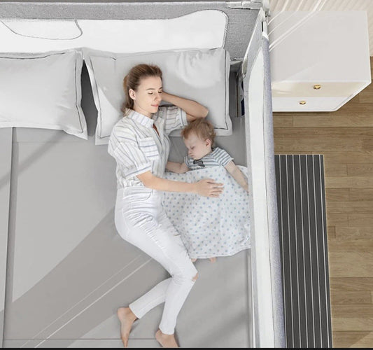 FAMILL 78.7" Toddler Bed Rail Guard w/ U-Shaped Base – Gray Safety Side Rail