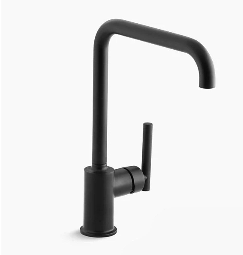 Kohler Purist Matte Black Kitchen Faucet K-7507-BL Single Handle 1.5 GPM