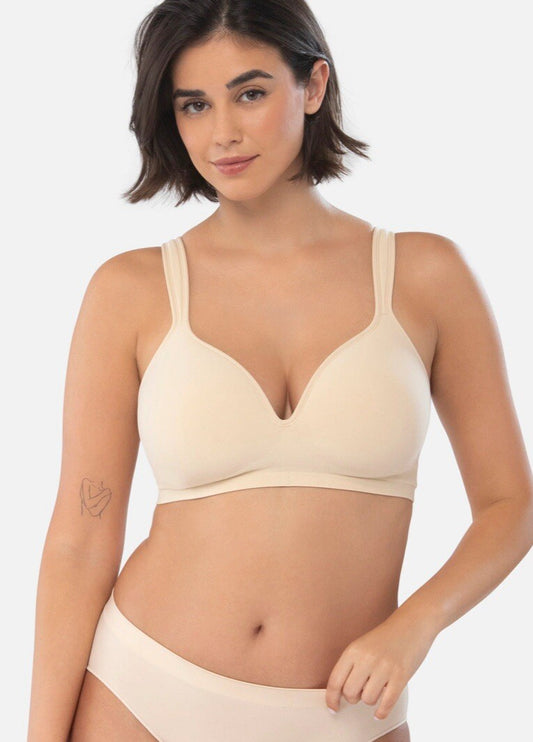 Underoutfit- 460 The Perfect Neckline Bra, size Large - Sand