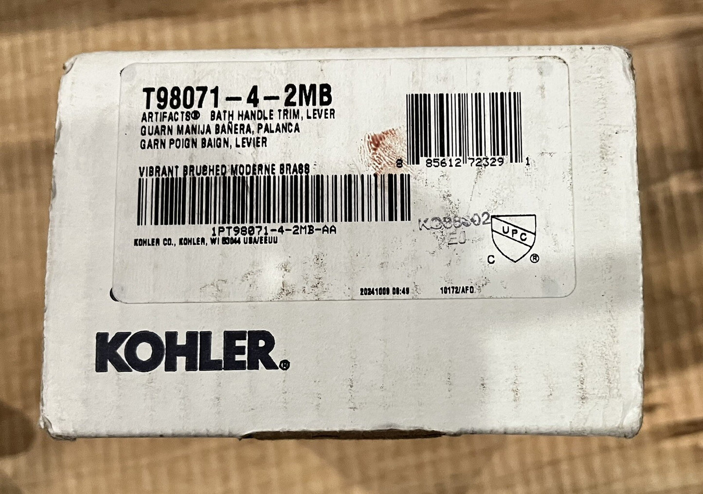 Kohler K-T98071-4-2MB - Artifacts Bath Faucet Handle Trim with Lever design