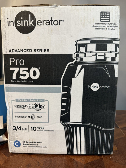 InSinkErator Pro 750 Garbage Disposal 3/4 HP w/ Power Cord – Quiet, Compact, NEW