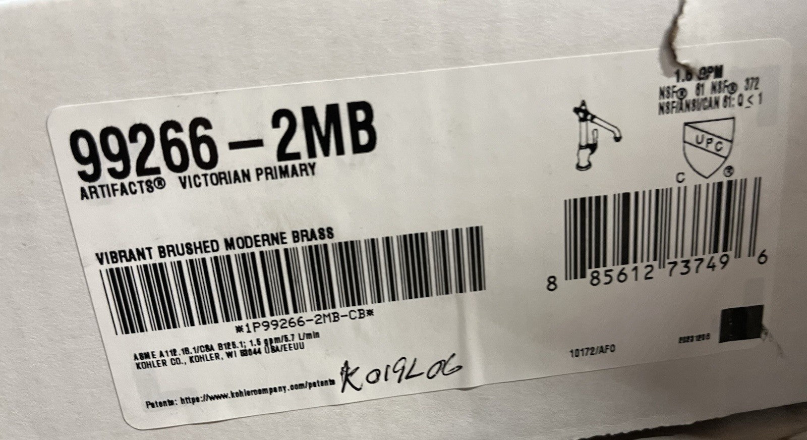 Kohler Artifacts K-99266-2MB Pull-Down Kitchen Sink Faucet 1.5 GPM Brass