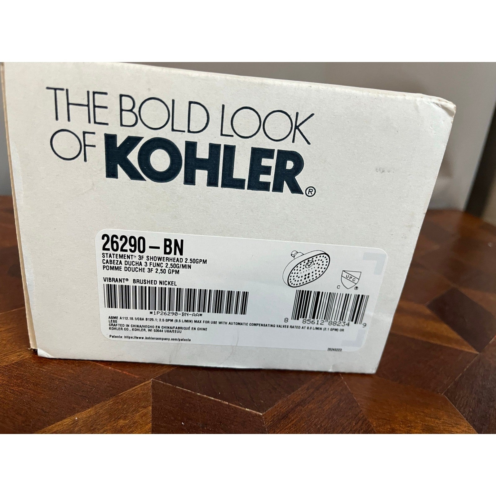 Kohler 26290-BN Statement 3-Function Showerhead Brushed Nickel 2.5 GPM 8” Round