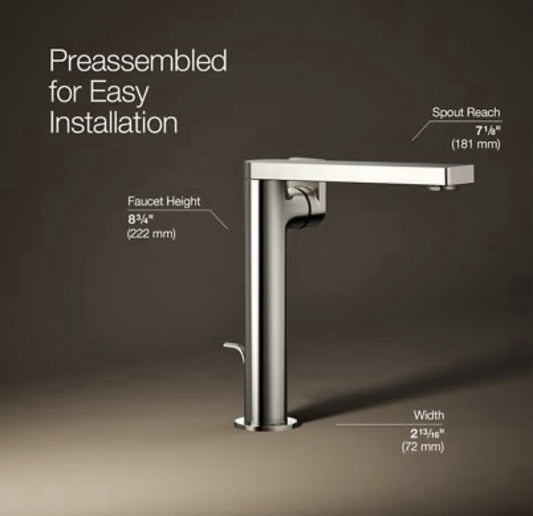 KOHLER 73168-4-SN Composed Widespread Bathroom Sink Faucet – Polished Nickel