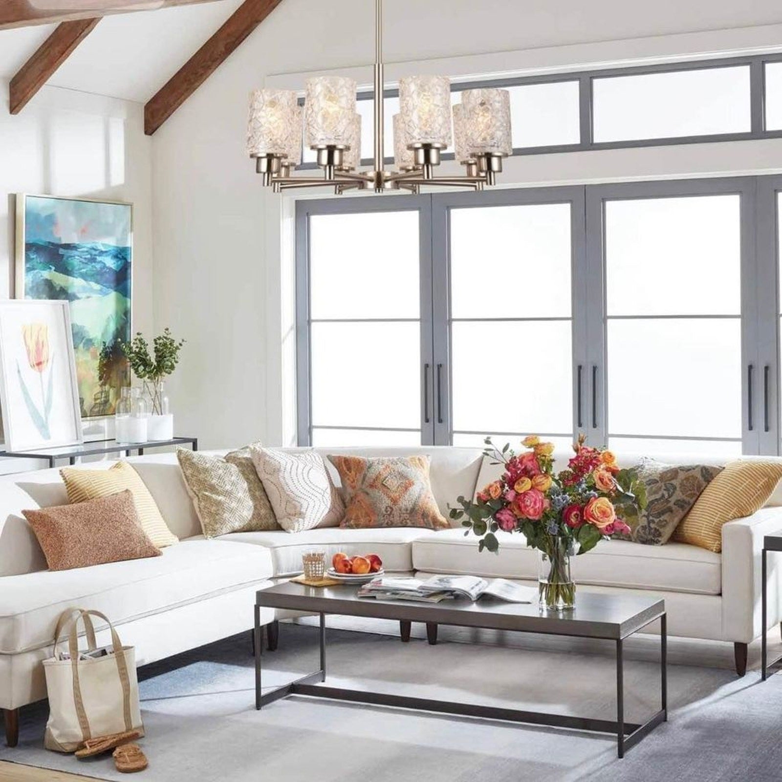 Alice House 8 Light Brushed Nickel 24” Chandelier