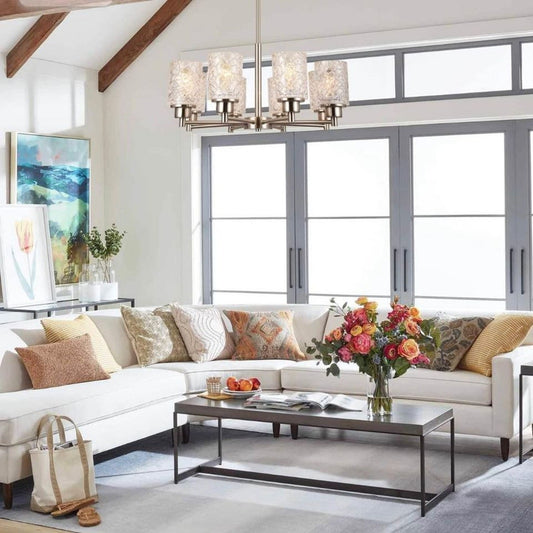 Alice House 8 Light Brushed Nickel 24” Chandelier