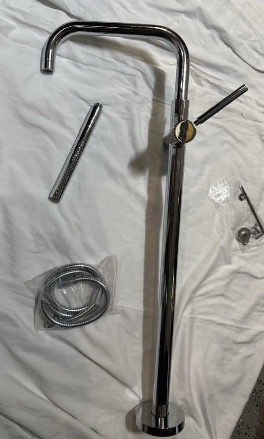 Kohler Purist Floor-Mount Tub Filler w/ Handshower Polished Chrome K-T97328-4-CP