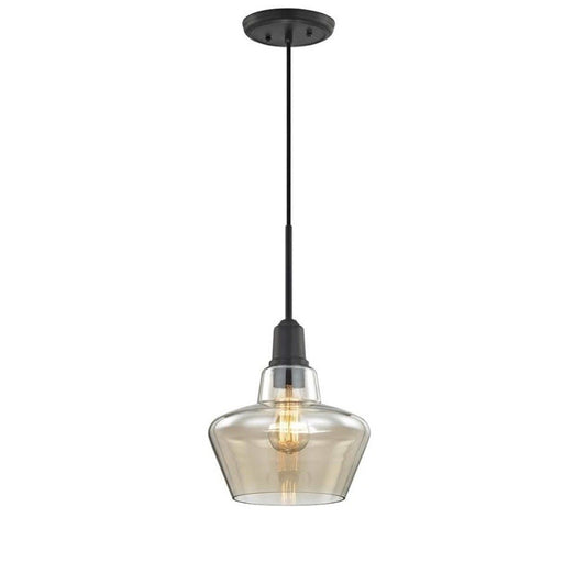 Home Decorators 1-Light Pendant with Amber Plated Glass Shade