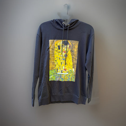 Gustav Klimt - The Kiss, Immersive Expierence Black Hoodie, size small