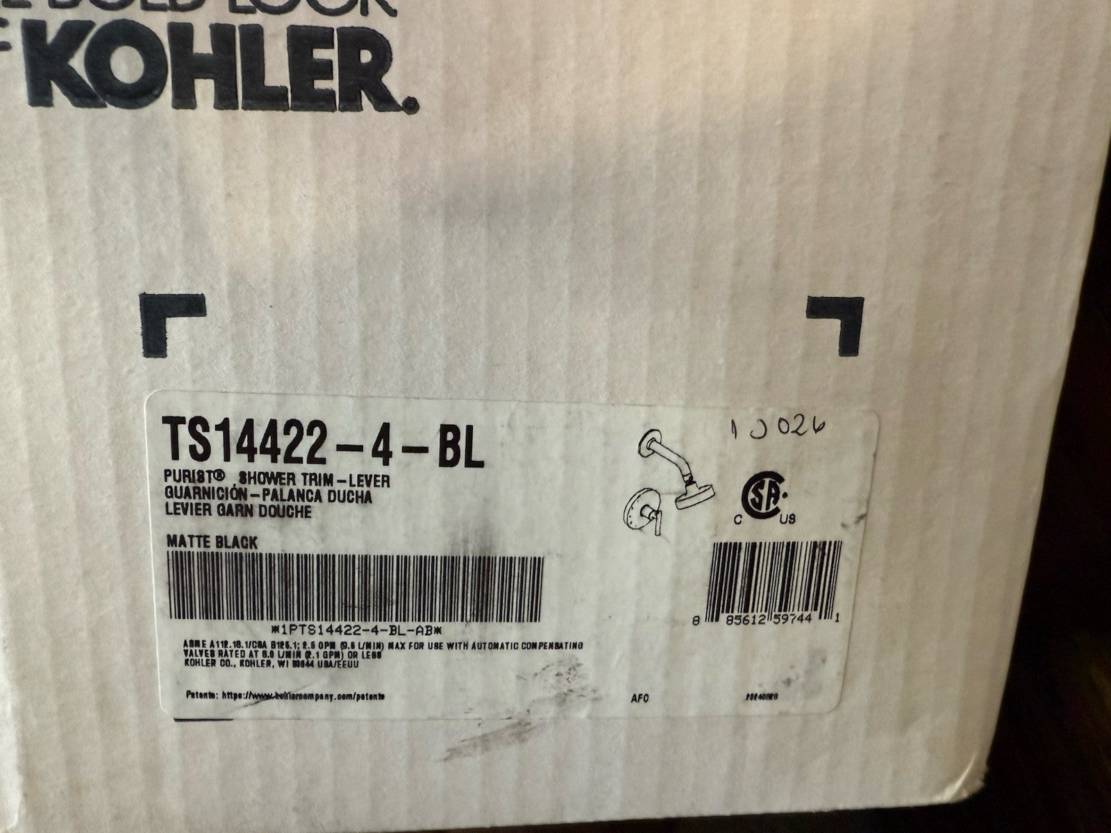 Kohler TS14422-4-BL Purist Shower Trim – Matte Black – Lever Handle