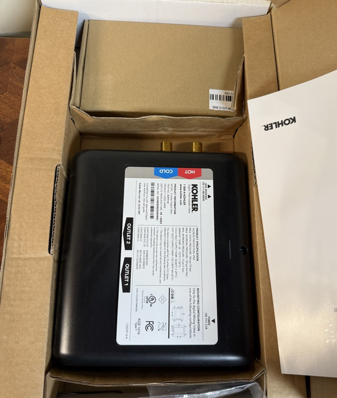 🚿 Kohler 28209-NA Anthem Digital Thermostatic Shower Valve – 2-Port