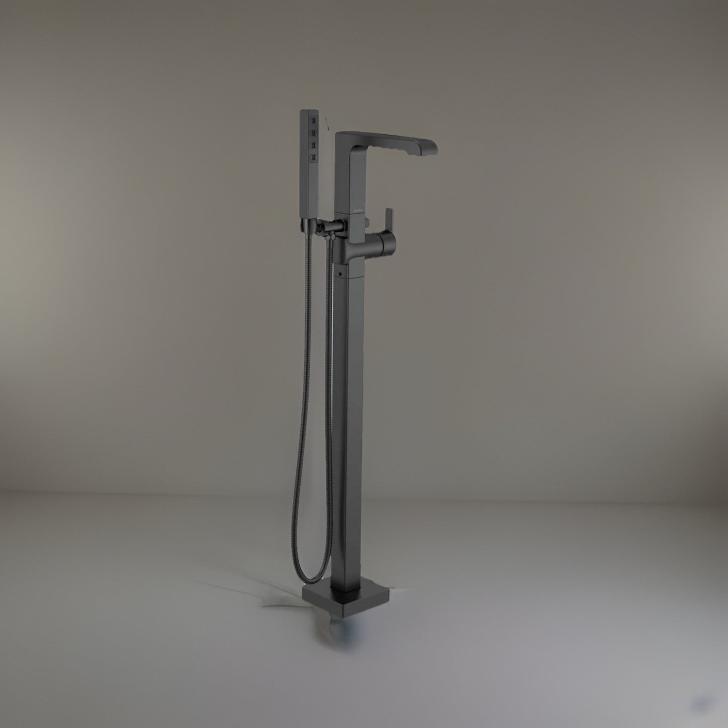 Delta Ara T4767-BLFL Floor-Mount Tub Filler Trim w/ Handshower – Matte Black