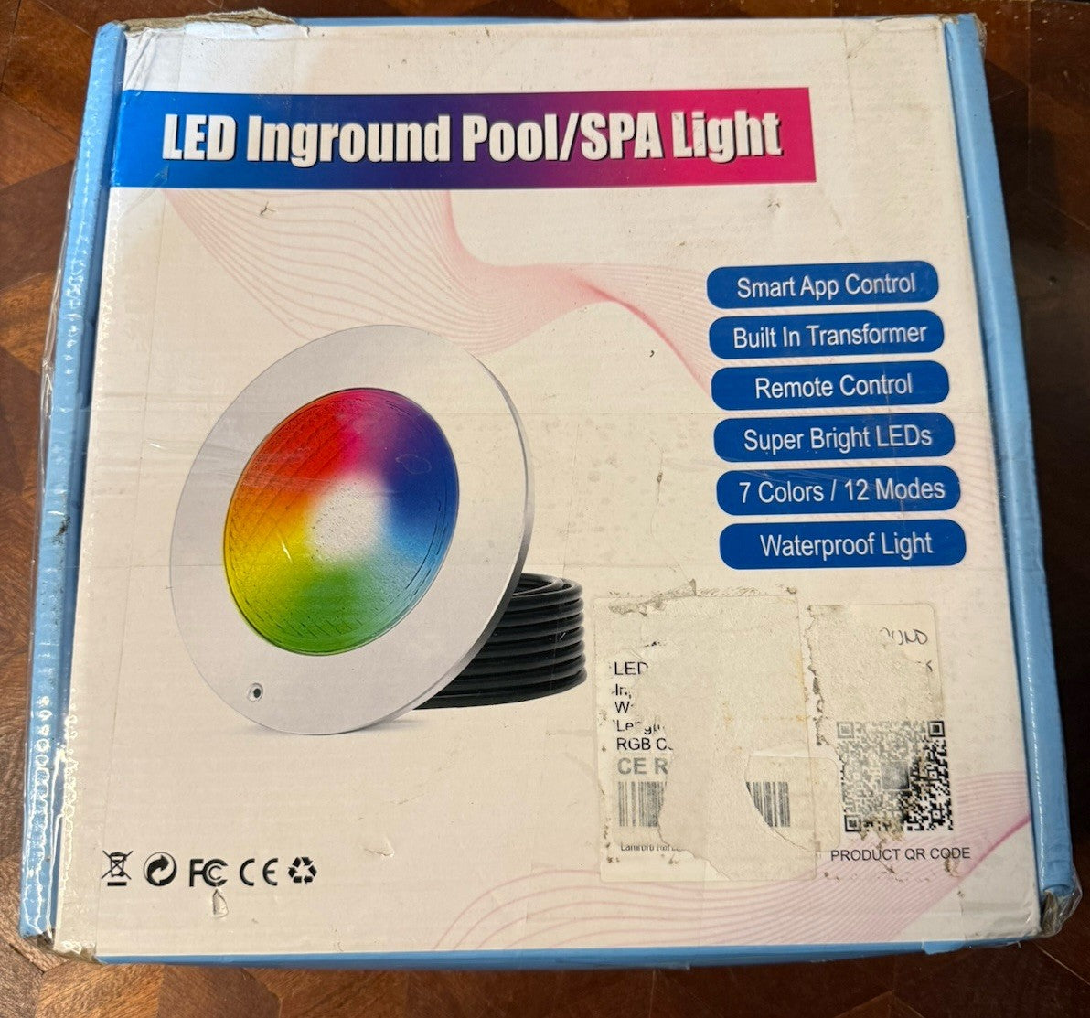 LED Inground Pool/Spa Light Smart App Remote 7 Colors IP68 60W Waterproof New