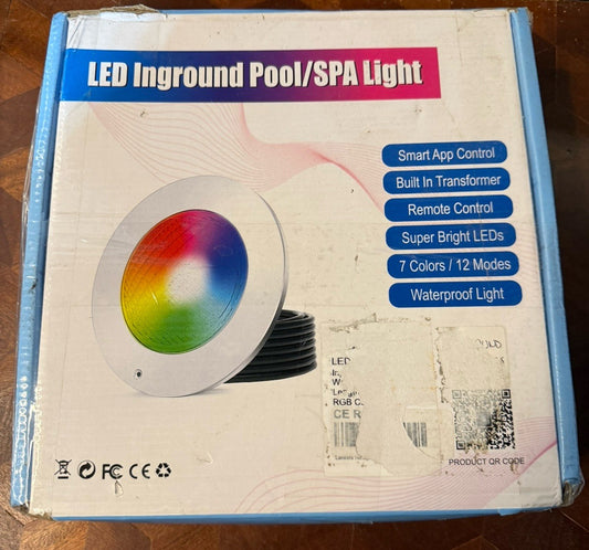 LED Inground Pool/Spa Light Smart App Remote 7 Colors IP68 60W Waterproof New