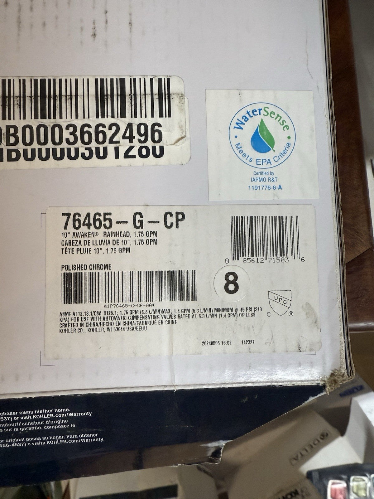 76465-G-CP Awaken 10 Inch Single-Function Rain Shower Head, 10 Fixed Round Rain