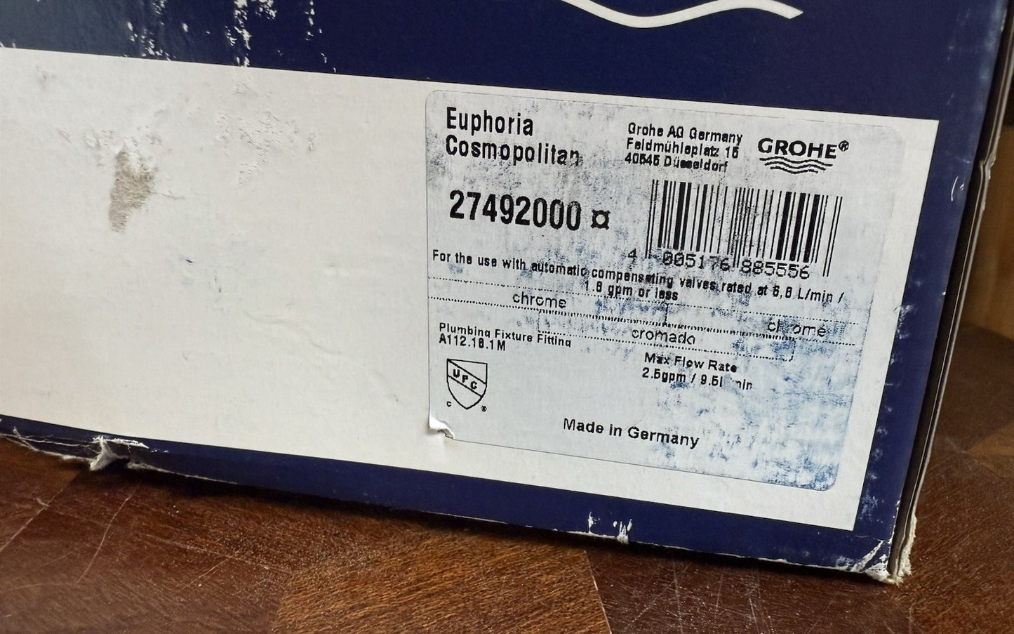 Grohe 27492000 Euphoria Cosmopolitan 180 1-Spray Fixed Shower Head Starlight