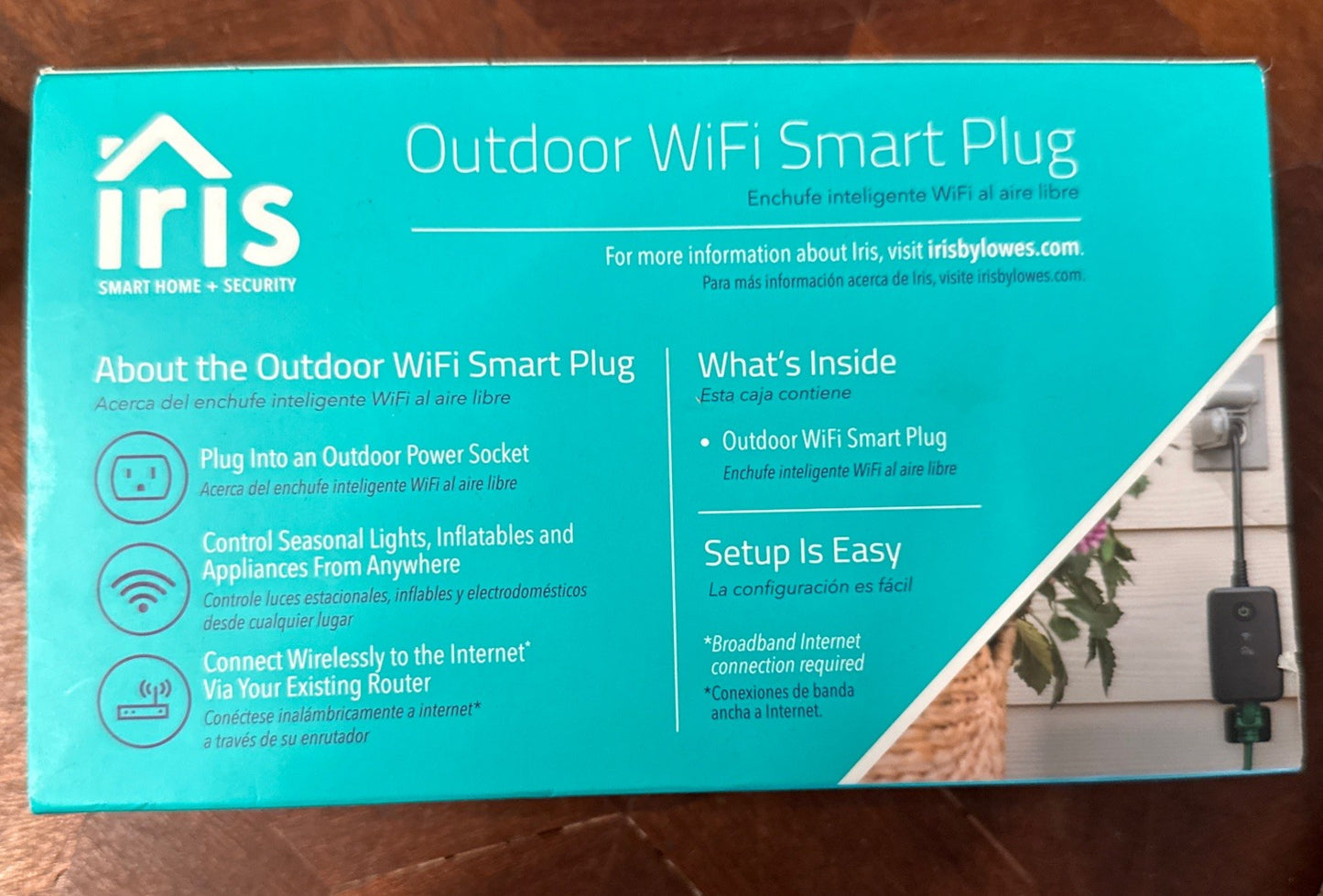 Iris Outdoor WiFi Smart Plug (120V) – Weather-Resistant Remote Control 🔌