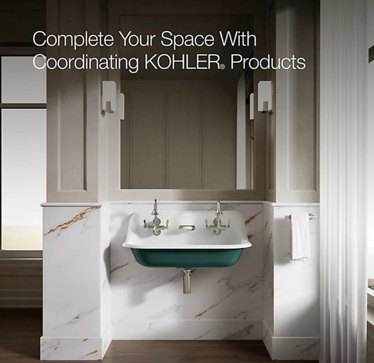 KOHLER K-3200-0 Brockway Wash Sink – White Cast Iron 3-Station Wall-Mount