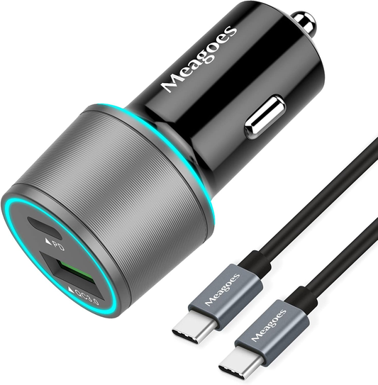 48W Dual USB-C Car Charger with PD & QC3.0 for and all Devices
