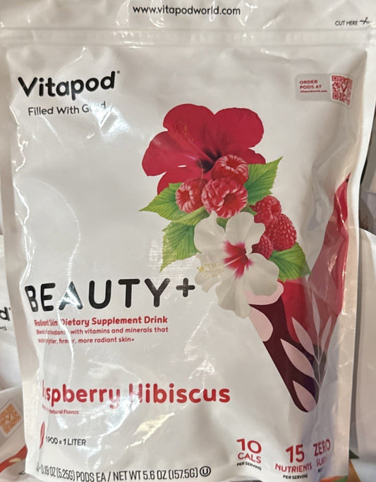 Vitapod pods Raspberry Hibiscus Beauty, 30 pods per package.
