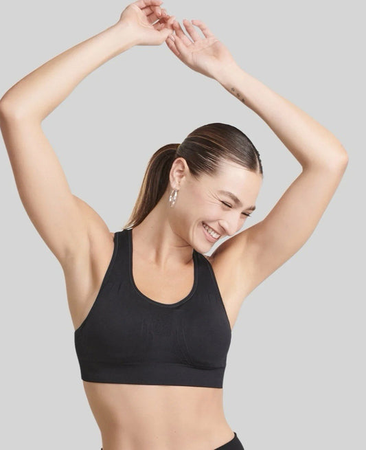The NowSunday Racerback Sports Bra (sewn in pads) 1145-black Small
