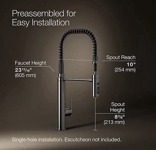 KOHLER Purist Single-Handle Standard Kitchen Faucet in Vibrant Titanium 24982-TT