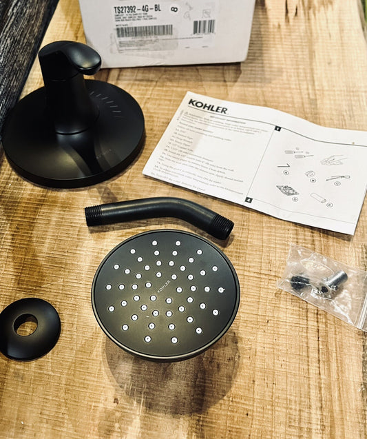 KOHLER TS27392-4G-BL Simplice Shower Faucet Trim Kit in Matte Black