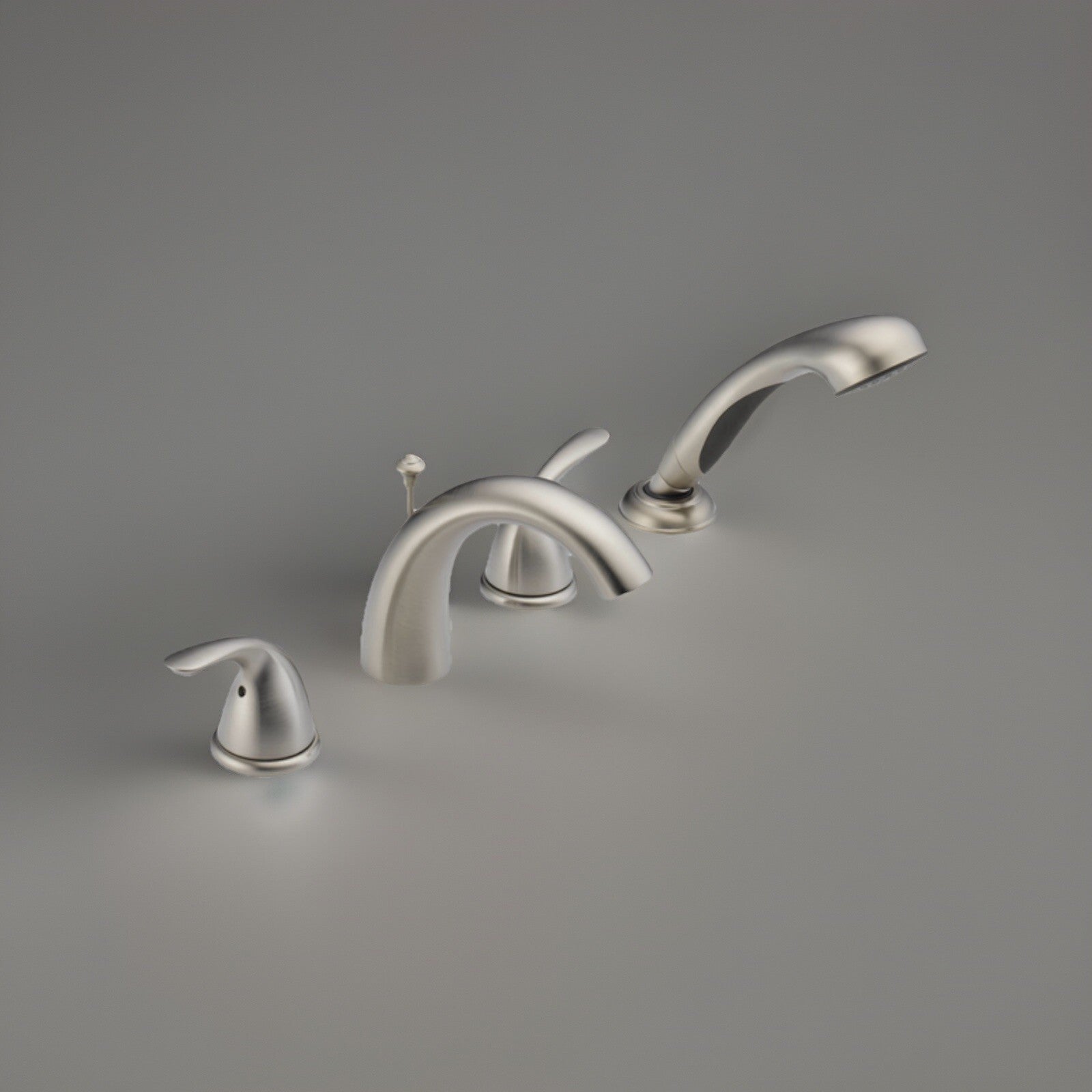 Delta T4705-SS Two-Handle Roman Tub Trim with Handshower – Stainless Steel | OPE