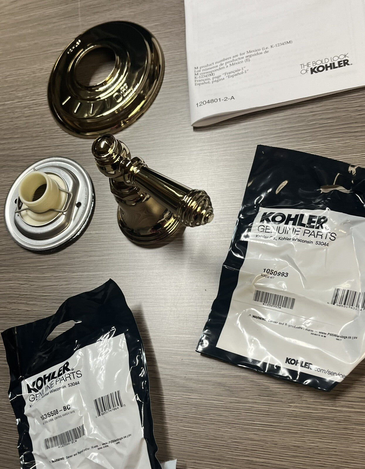 Kohler Artifacts T72771-4-AF Volume Control Valve Trim – Vibrant French Gold