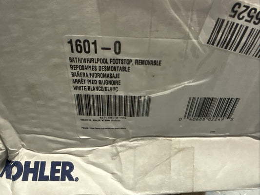 Kohler K-1601-0 Bath/Whirlpool Footstop – Removable White Spa Accessory