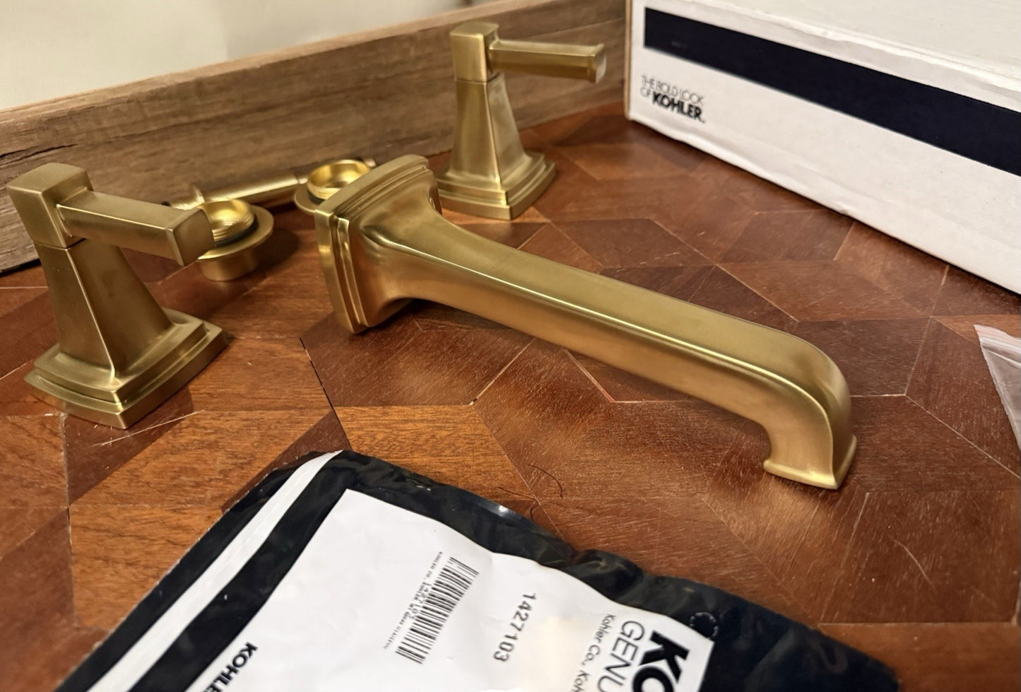 Kohler Riff T26432-4-2MB Wall Mount Bathroom Sink Faucet Trim – Brushed Brass