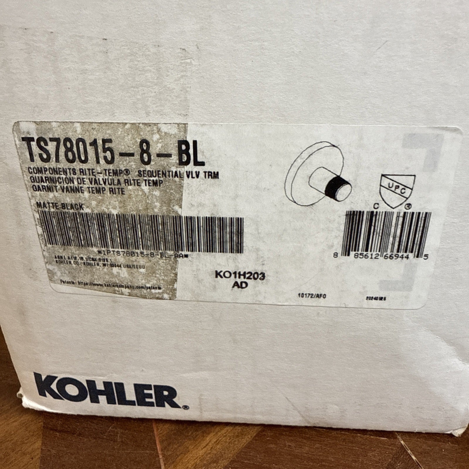 Kohler TS78015-8-BL Rites-Temp Valve Trim Matte Black | Minor Scratch Open Box