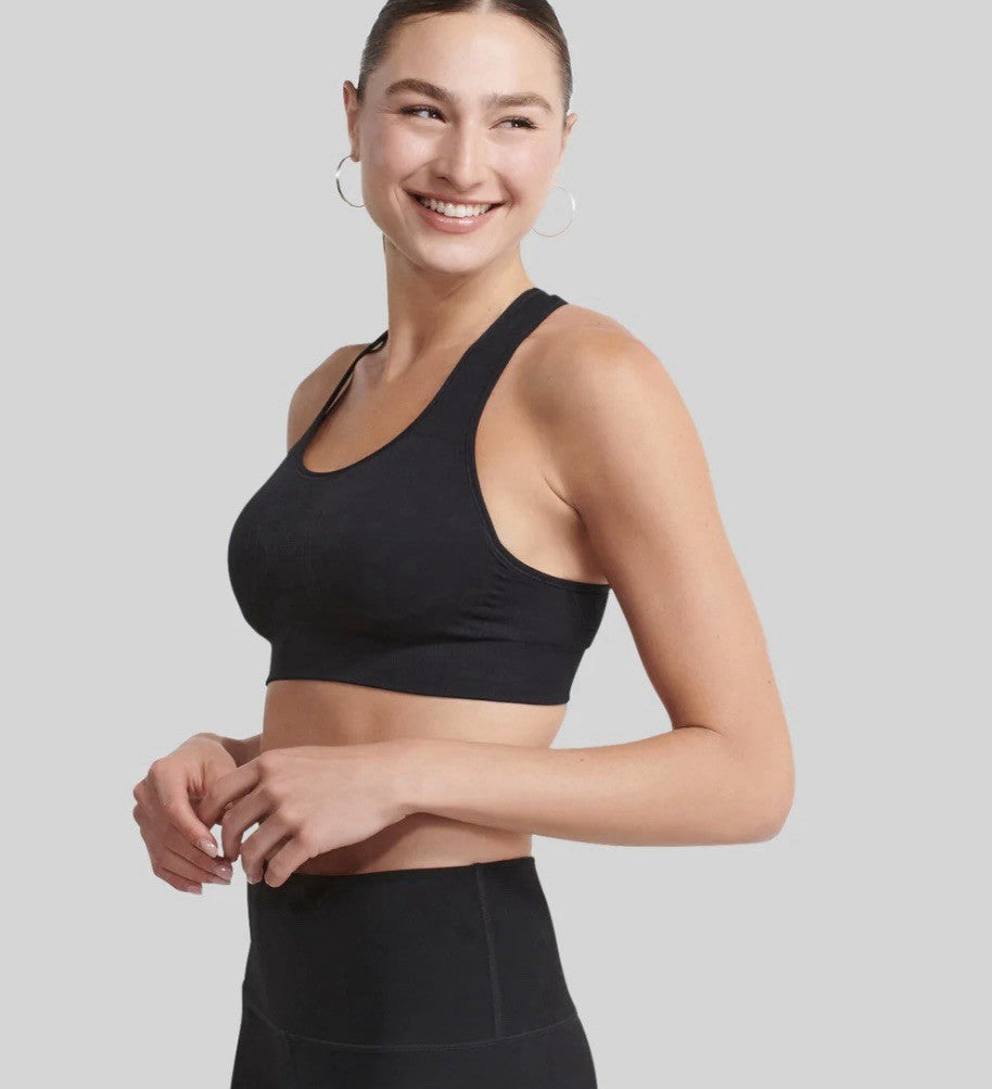 The NowSunday Racerback Sports Bra (sewn in pads) 1145-black Small