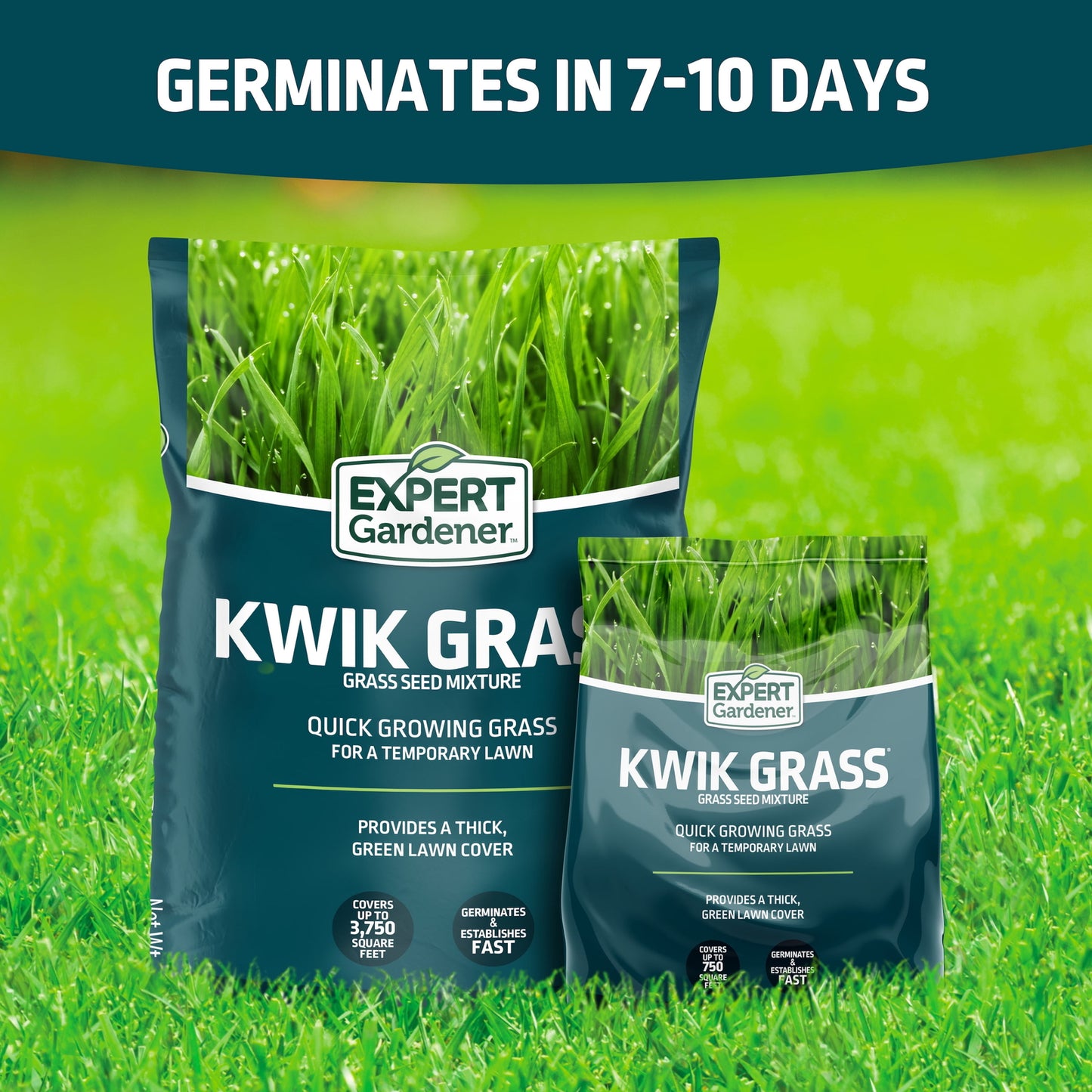 Kwik Grass Seed Mix, for Sun to Partial Shade, 3 Lb.